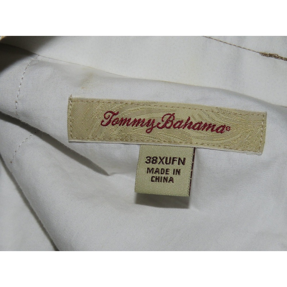 Tommy‎ Bahama Silk/Rayon Cuffed Straight Leg Pleated Khaki Pants Men's 38 X 30 - Picture 9 of 10